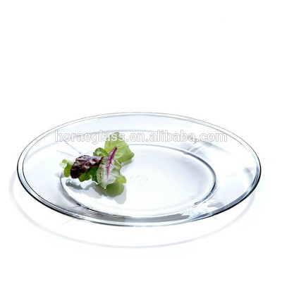 Promotional wholesale clear glass plate,glass plate for dinner