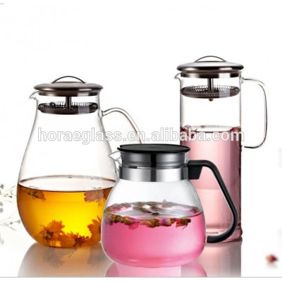 Eco-friendly high quality glass jug glass pitcher water jug with metal lid