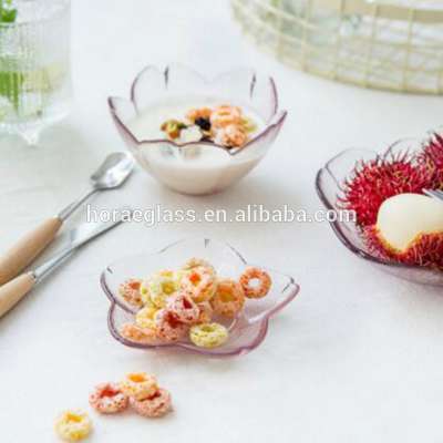 Transparent glass fruit basket plate creative shape snack saucer clear glass fruit candy dessert plate