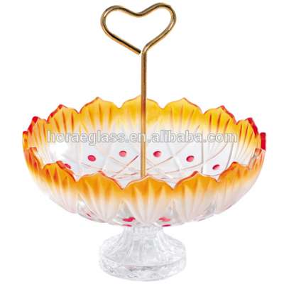 one Layer in one size Chasing glass Plate With Stand Cake Fruit Tray