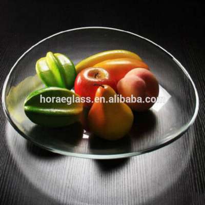 Wholesale new design clear glass plate lead free glass plate for fruits 19 cm