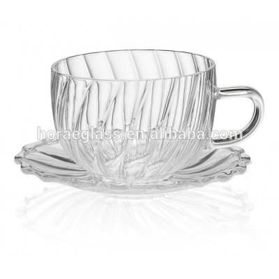 Pretty Glass Cup & Saucer Set