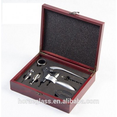 Customized wine corkscrew gift sets red wine opener with wood box