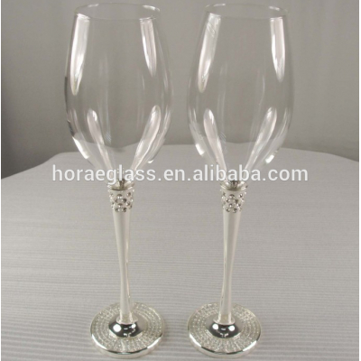 toasting flutes diamond wedding champagne glasses red wine glass /toasting glass / wedding goblet