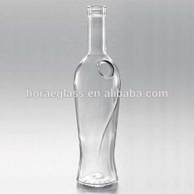 Wholesale expensive engrave clear glass vodka bottle with customized print logo,empty wine glass bottle